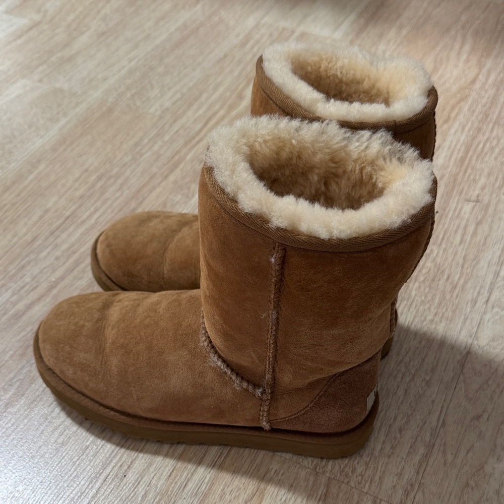 Classic Chestnut Ugg Shearling-Lined Suede Boots mid size 7 us 38 Eu